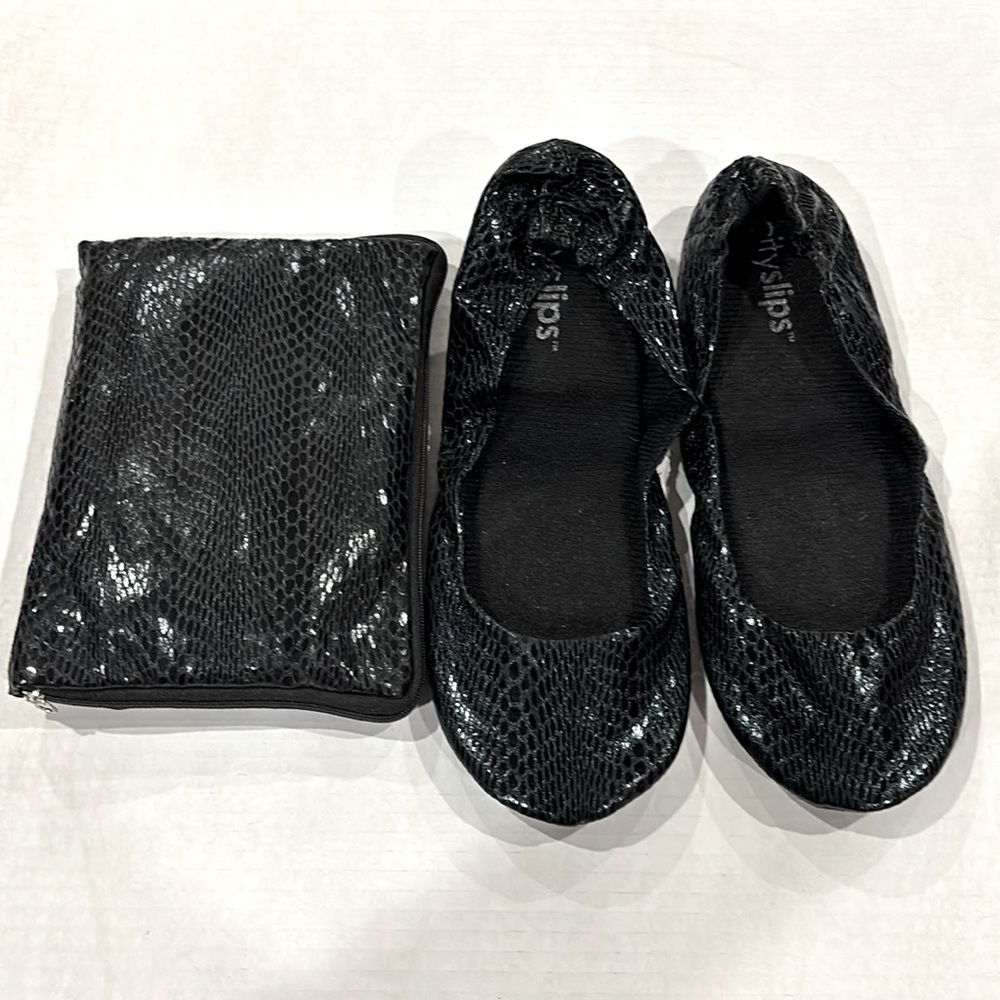 CitySlips Foldable Ballet Flats After party with foldable bag